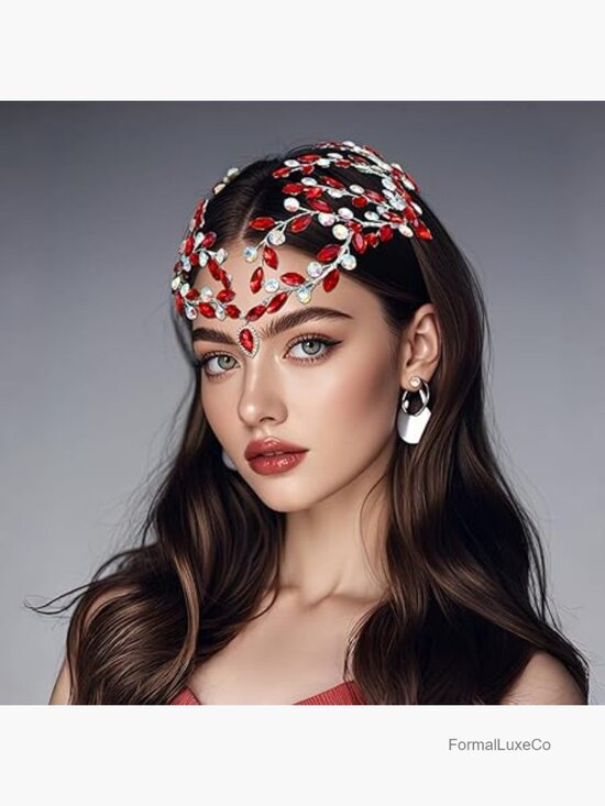 Crystal Rhinestone Headband, Wedding Headpiece, Adjustable Hair Band for Women, main image 5